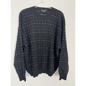 Robert Banks Pure New Wool Sweater Men’s XL Gray Crew Neck Retro Academia